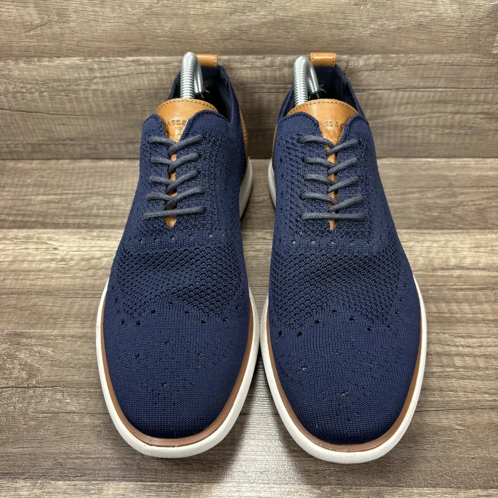 G.H. Bass & Co. Knit Lace-up Oxfords Blue Brown Mens Size 9.5 71321172U Sneakers - Picture 3 of 10